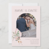 Elegant Palm Arch Destination Photo Save the Date (Vorderseite)