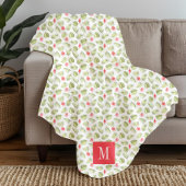 Elegant Palm Blätter Monogram Fleecedecke