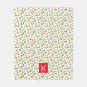 Elegant Palm Blätter Monogram Fleecedecke (Vorderseite)