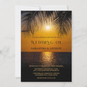 Elegant Palm Leaf Hochzeitsvorlage Einladung (Vorderseite)
