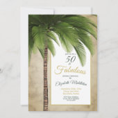 Elegant Palm Tree 50 und fabelhaft Moderner Geburt Einladung (Vorderseite)