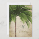 Elegant Palm Tree 50 und fabelhaft Moderner Geburt Einladung (Rückseite)