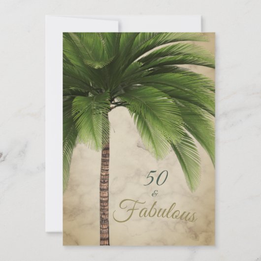 Elegant Palm Tree 50 und fabelhaft Moderner Geburt Einladung (Rückseite)