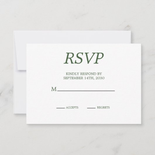 Elegant Palm Tree Chic Wedding RSVP (Vorderseite)