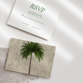 Elegant Palm Tree Chic Wedding RSVP Karte