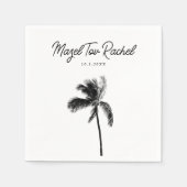 Elegant Palm Tree Mazel Tov Bat Mitzvah Napkins Serviette (Vorderseite)