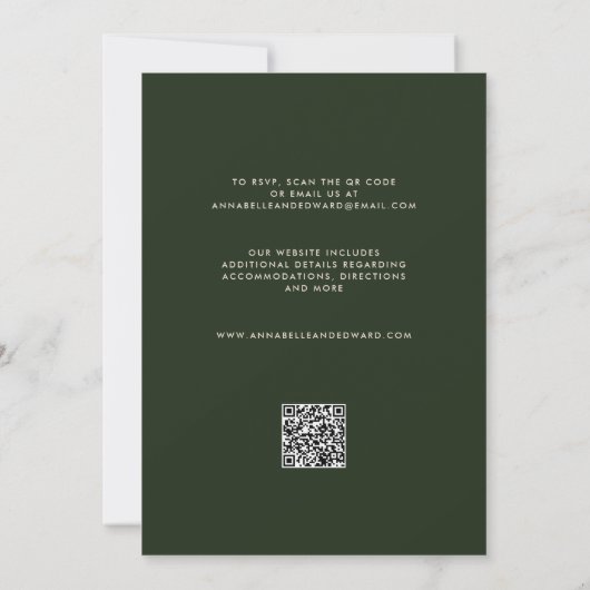 Elegant Palm Tree Wedding Invitation with QR Code Einladung (Rückseite)