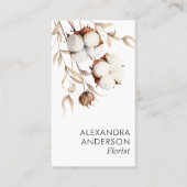 Elegant Pampas Cotton Boho Floral Visitenkarte (Vorderseite)
