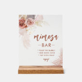 Elegant Pampas Grass Bachelorette Mimosa Bar Acrylschild (Vorderseite)