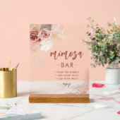 Elegant Pampas Grass Bachelorette Mimosa Bar Acrylschild (Hochzeit)