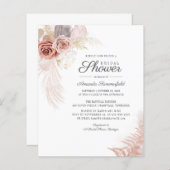 Elegant Pampas Grass Bridal Dusche Einladung (Vorne/Hinten)