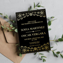 Elegant Papel Picado Black and Gold