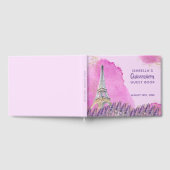 Elegant Paris Eiffel Tower Pink Gold Quinceanera Gästebuch (Voll)