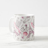 Elegant Paris France Fashion Sketch Kaffeetasse (Vorderseite Links)