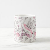 Elegant Paris France Fashion Sketch Kaffeetasse (Mittel)