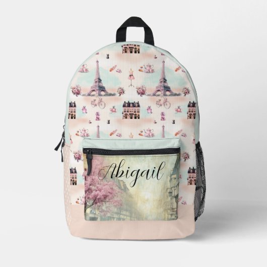 Elegant Paris Frankreich Eiffel Tower Französische Bedruckter Rucksack (Vorderseite)