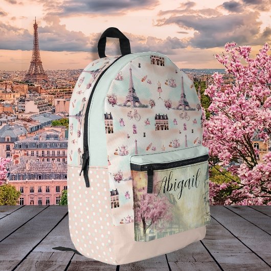 Elegant Paris Frankreich Eiffel Tower Französische Bedruckter Rucksack