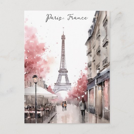 Elegant Paris Frankreich Eiffel Tower Painting Postkarte (Vorderseite)
