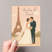 Elegant Paris Wedding Acrylic Invitation – Eiffel Acryleinladungen (Insitu (Handheld))