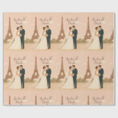 Elegant Paris Wedding Wrapping Paper – Eiffel Geschenkpapier (Flach)