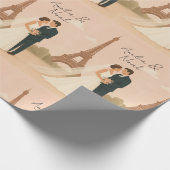 Elegant Paris Wedding Wrapping Paper – Eiffel  Geschenkpapier (Ecke)