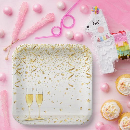 Elegant Party Glow – Modern Neon Celebration Desig Pappteller (Party)