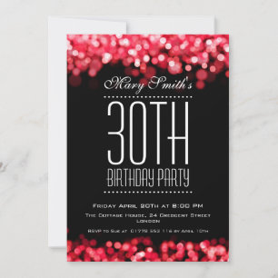 Elegant Party Invitation Sparkling Lights Red Einladung