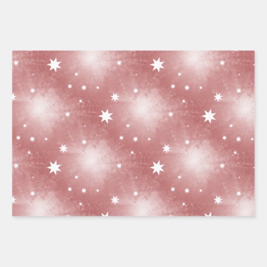 Elegant Pastel Abstract Star Pattern Christmas Geschenkpapier Set (Vorderseite 3)