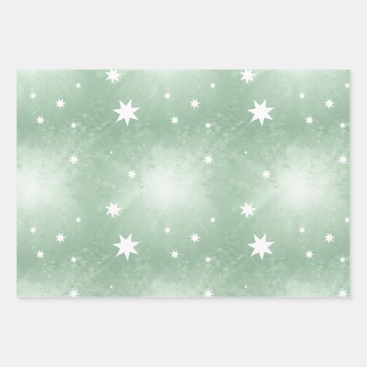 Elegant Pastel Abstract Star Pattern Christmas Geschenkpapier Set (Vorderseite 2)