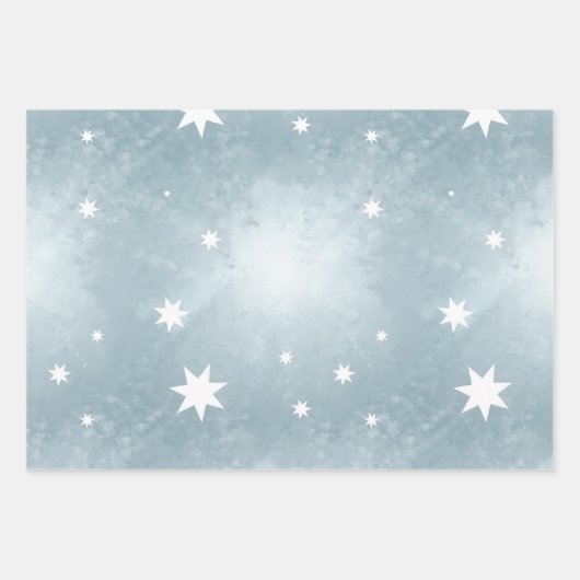 Elegant Pastel Abstract Star Pattern Christmas Geschenkpapier Set (Vorderseite)