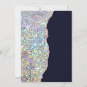 Elegant Pastel Agate Holographic Glitzer Einladung (Rückseite)