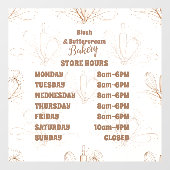 Elegant Pastel Bakery Branding Fensteraufkleber (Blatt)