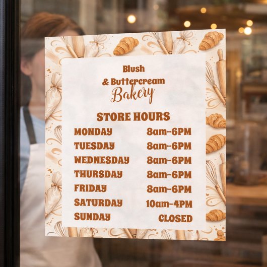 Elegant Pastel Bakery Branding Fensteraufkleber