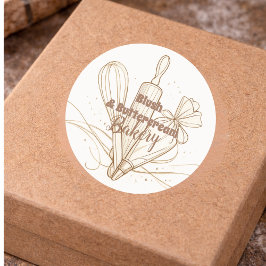 Elegant Pastel Bakery Branding Runder Aufkleber