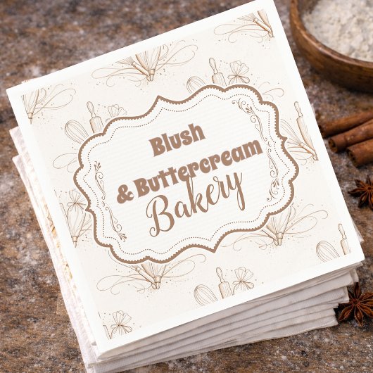 Elegant Pastel Bakery Branding Serviette