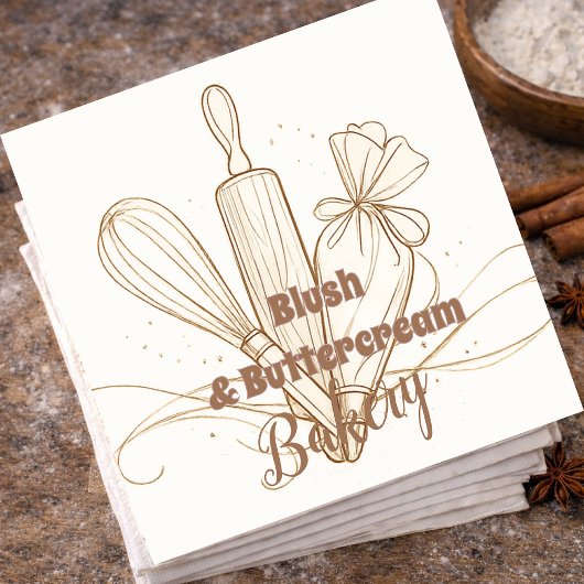 Elegant Pastel Bakery Branding Serviette