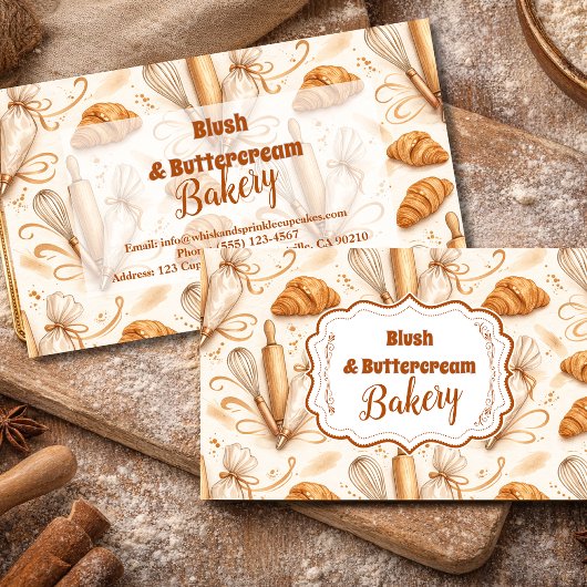 Elegant Pastel Bakery Branding Visitenkarte