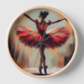 Elegant Pastel Ballerina in Red Tutu Uhr (Vorderseite)