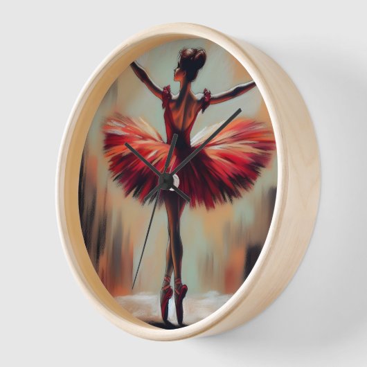 Elegant Pastel Ballerina in Red Tutu Uhr (Winkel)