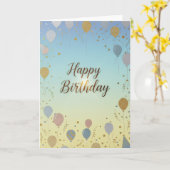 Elegant Pastel Balloons – Happy Birthday Card Karte (Gelbe Blume)