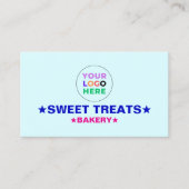 Elegant Pastel Blue & Pink Color | Bakery Logo Visitenkarte (Vorderseite)