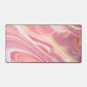 Elegant Pastel Blush Pink Girly Monogram Marbid Schreibtischunterlage (Vorderseite)