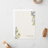 Elegant Pastel Boho Blush Blue Green Leafy Floral Mitteilungskarte (Vorderseite/Rückseite Beispiel)