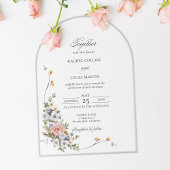 Elegant Pastel Boho Floral Arch Calligraphy Acryleinladungen