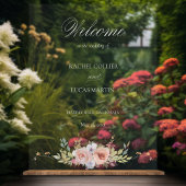 Elegant Pastel Boho Floral Calligraphy Acrylschild