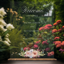 Elegant Pastel Boho Floral Calligraphy Acrylschild