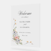 Elegant Pastel Boho Floral Calligraphy Acrylschild (Winkel)