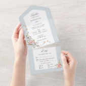 Elegant Pastel Boho Floral Calligraphy All In One Einladung (Abreißen)