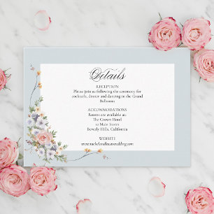Elegant Pastel Boho Floral Calligraphy Begleitkarte