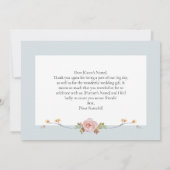 Elegant Pastel Boho Floral Calligraphy Dankeskarte (Rückseite)
